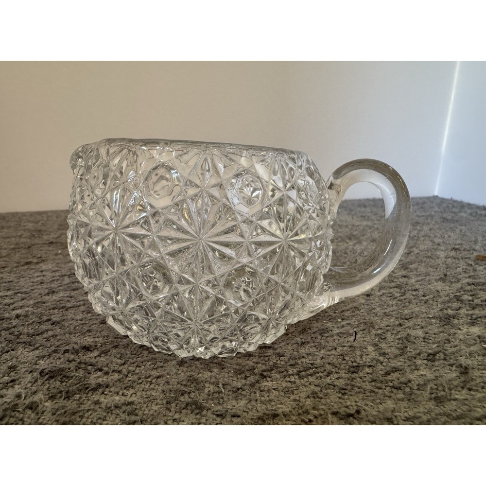 Vintage Pressed Glass Creamer with "Daisy and Button" Pattern